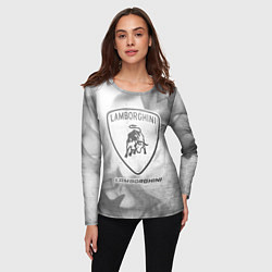 Лонгслив женский Lamborghini - white gradient, цвет: 3D-принт — фото 2