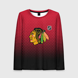 Женский лонгслив Чикаго Блэкхокс - геометрический градиент