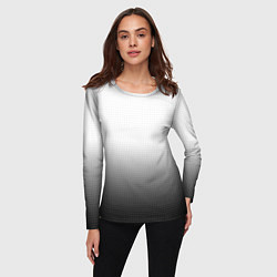 Лонгслив женский Из белого в чёрный градиент с точками, цвет: 3D-принт — фото 2