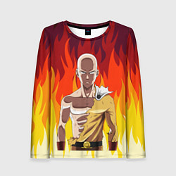 Лонгслив женский Saitama in fire, цвет: 3D-принт