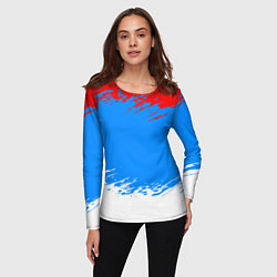 Лонгслив женский Патриот - флаг, цвет: 3D-принт — фото 2