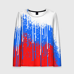 Лонгслив женский Патриот - флаг, цвет: 3D-принт