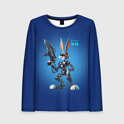 Лонгслив женский Cyborg Bugs Bunny with a gun - ai art fantasy, цвет: 3D-принт