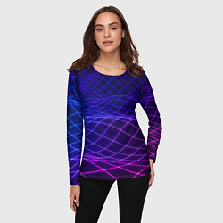 Лонгслив женский Абстрактные волны из сот, цвет: 3D-принт — фото 2