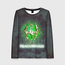 Лонгслив женский Skyrim gold logo Dragonborn, цвет: 3D-принт