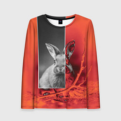 Женский лонгслив Хмурый кролик