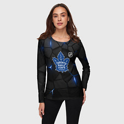 Лонгслив женский Торонто Мейпл Лифс - плиты с подсветкой, цвет: 3D-принт — фото 2