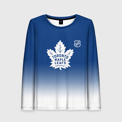 Лонгслив женский Торонто Мейпл Лифс - синий градиент, цвет: 3D-принт