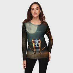 Лонгслив женский Капучино Ассассино мем, цвет: 3D-принт — фото 2
