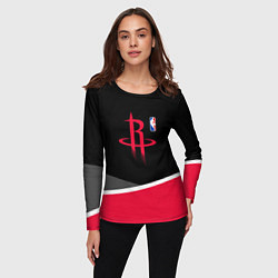 Лонгслив женский Хьюстон Рокетс - линии, цвет: 3D-принт — фото 2