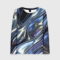 Лонгслив женский Серебро жидкий металл, цвет: 3D-принт