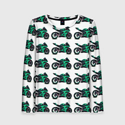 Женский лонгслив Motorcycle turquoise