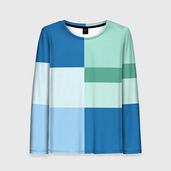 Лонгслив женский Мятное небо колор-блок, цвет: 3D-принт