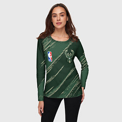 Лонгслив женский Милуоки Бакс - линии с потертостями, цвет: 3D-принт — фото 2