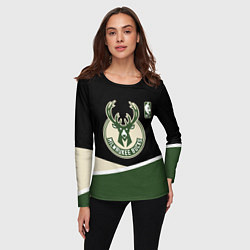 Лонгслив женский Милуоки Бакс - линии, цвет: 3D-принт — фото 2