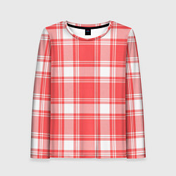 Лонгслив женский Checked red white, цвет: 3D-принт