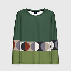 Женский лонгслив Луна Малевича сосновый зеленый