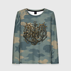 Лонгслив женский ВМФ и большой якорь, цвет: 3D-принт