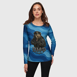 Лонгслив женский ВМФ медведь, цвет: 3D-принт — фото 2