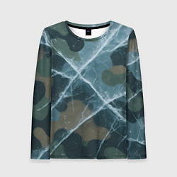 Лонгслив женский Лед на камуфляже, цвет: 3D-принт