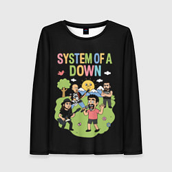 Лонгслив женский System of a Down мультяшный, цвет: 3D-принт