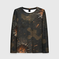Женский лонгслив Камуфляж со следами от пуль