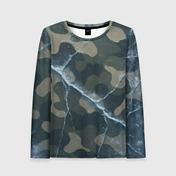 Лонгслив женский Ледяной камуфляж, цвет: 3D-принт