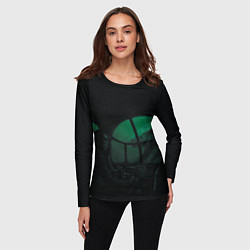 Лонгслив женский Нападение Тилозавра на девушку в батискафе ужасы, цвет: 3D-принт — фото 2