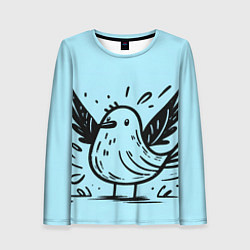 Женский лонгслив Чайка в стиле скетча