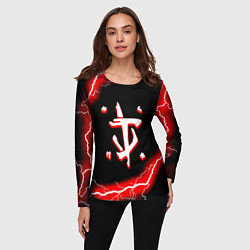 Лонгслив женский Doom красный шторм, цвет: 3D-принт — фото 2
