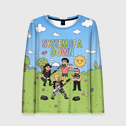Лонгслив женский System of a Down, мультяшный, цвет: 3D-принт