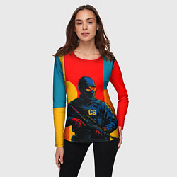 Лонгслив женский Контр-террорист CS 2 поп-арт, цвет: 3D-принт — фото 2