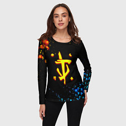 Лонгслив женский Doom огненные символы, цвет: 3D-принт — фото 2