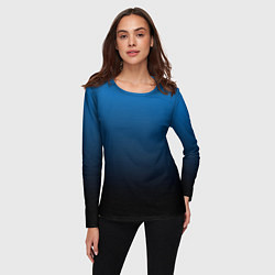 Лонгслив женский Blue gradient, цвет: 3D-принт — фото 2