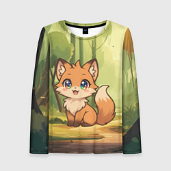 Женский лонгслив Кавайная лисичка - аниме
