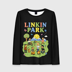 Женский лонгслив Linkin Park, мультяшный стиль