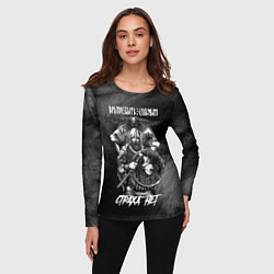 Лонгслив женский Викинг с топором с мистическими спутниками, цвет: 3D-принт — фото 2