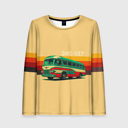 Лонгслив женский Ретро автобус ЗИС-127 поп-арт, цвет: 3D-принт