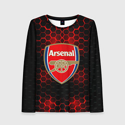Женский лонгслив Арсенал красные соты