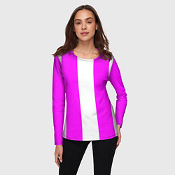 Лонгслив женский Color white and pink, цвет: 3D-принт — фото 2