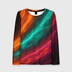 Лонгслив женский Разноцветное движение, цвет: 3D-принт