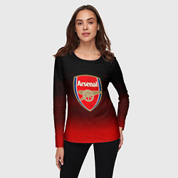 Лонгслив женский Arsenal текстура полосы красные, цвет: 3D-принт — фото 2