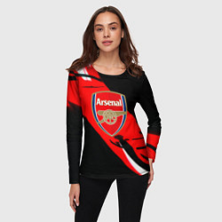 Лонгслив женский Арсенал геометрия полосы краски, цвет: 3D-принт — фото 2