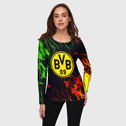 Лонгслив женский Borussia flame toxic, цвет: 3D-принт — фото 2