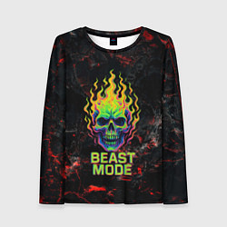 Женский лонгслив Beast mode череп