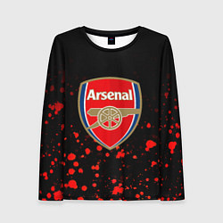 Лонгслив женский Арсенал красные краски всплеск, цвет: 3D-принт