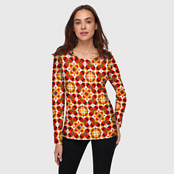 Лонгслив женский Пестрый узорчатый паттерн, цвет: 3D-принт — фото 2