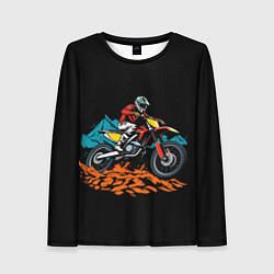 Лонгслив женский Motocross and mountains, цвет: 3D-принт