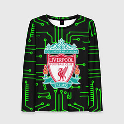 Лонгслив женский Liverpool плата текстура, цвет: 3D-принт