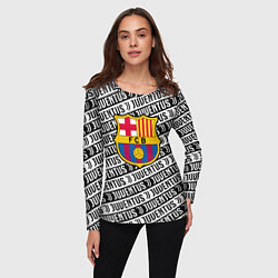 Лонгслив женский Барселона х Ювентус паттерн, цвет: 3D-принт — фото 2